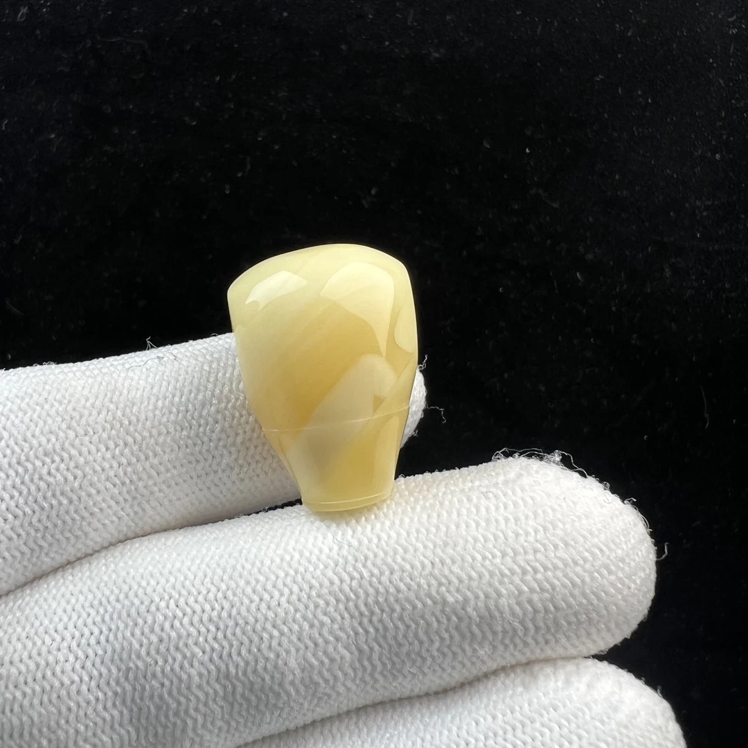 Z1667天然原矿蜜蜡三通16x23mm 3.8克支持复检假一赔四