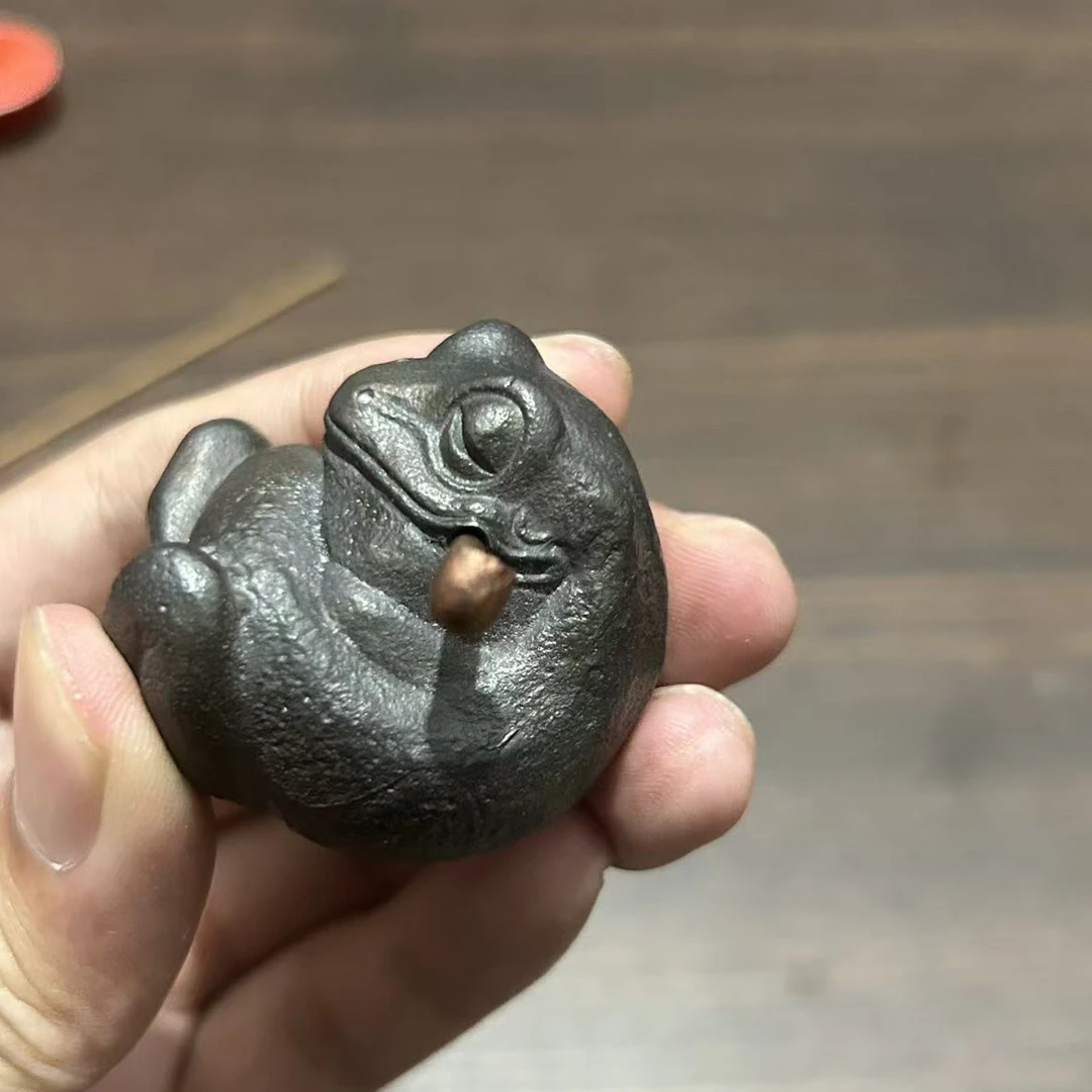 金蟾转转蛙茶宠线香香插茶台装饰趣味茶道零配件