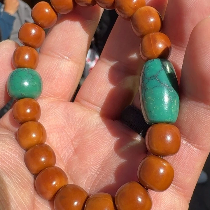 绿松石未镶嵌手链老松石手串