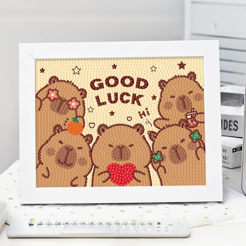 卡皮巴拉钻石贴画儿童手工diy材料包3-6岁贴画送闺蜜女友创意礼物