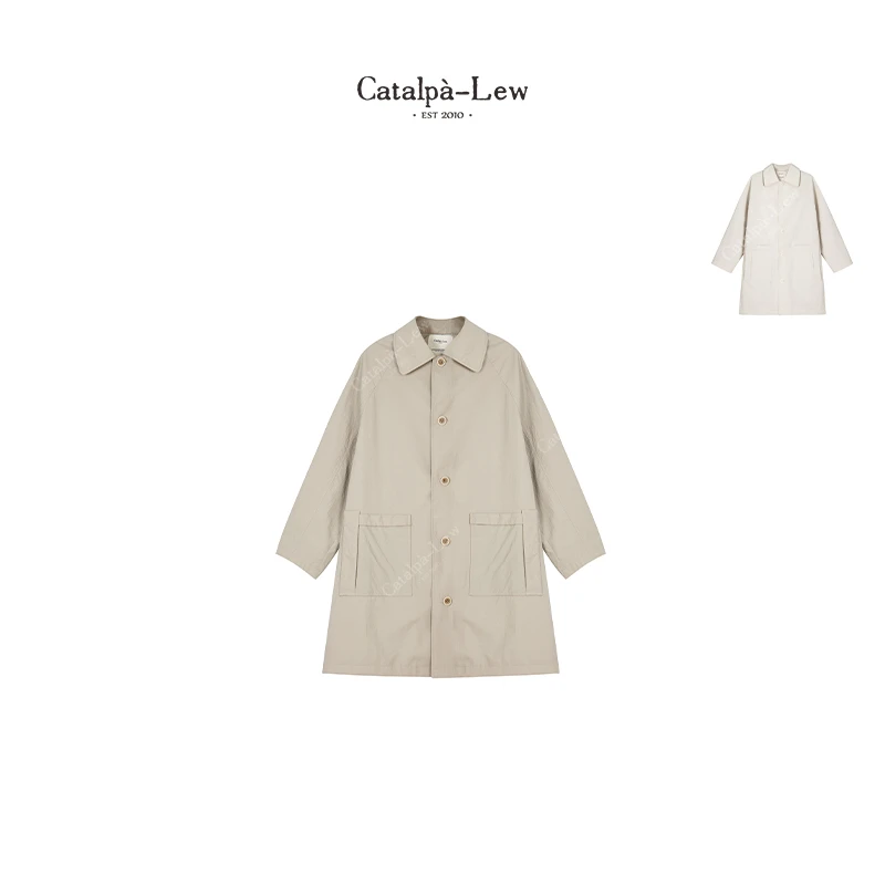 CatalpaLew「极简意义」墟生美学春季廓形高级感风衣外套#C51445