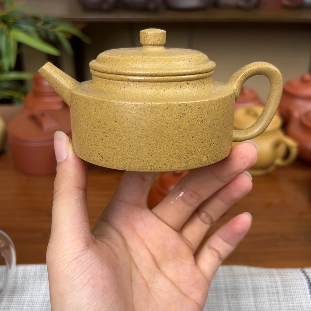 茶壶紫砂紫砂壶德钟黄金段110cc全手
