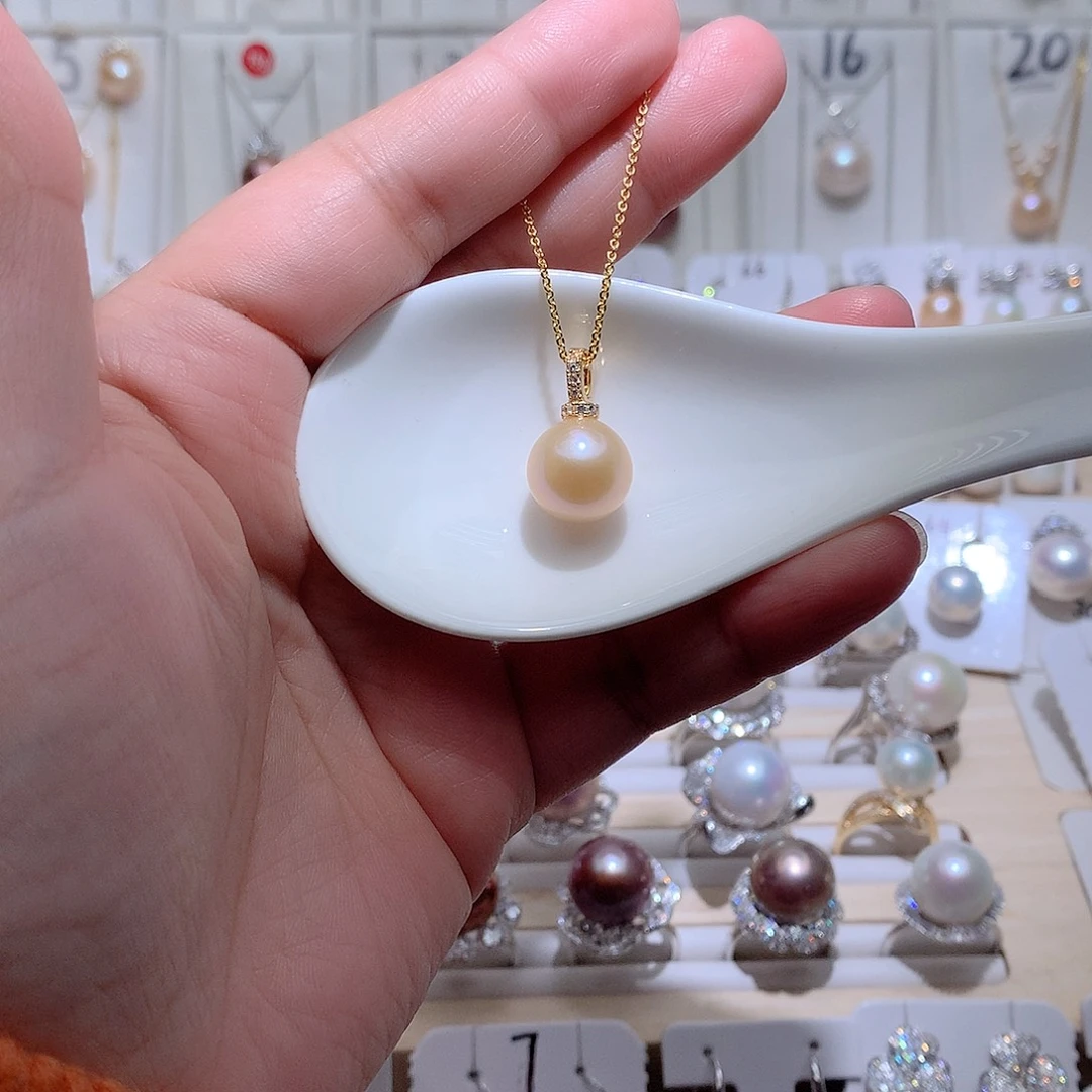 淡水珍珠吊坠(赠链)银S925镶嵌CC12.2mm