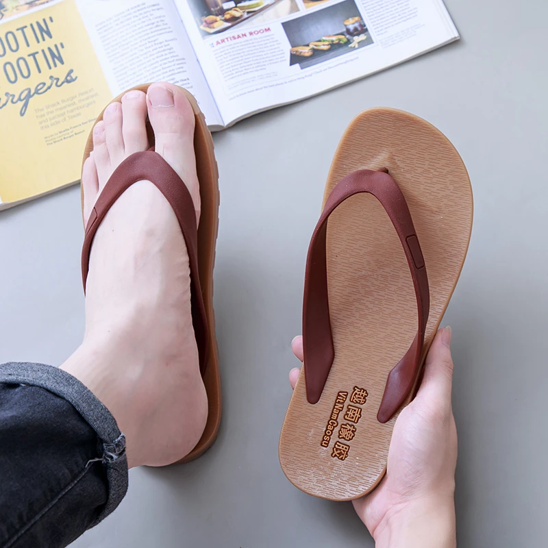 新款越南橡胶拖鞋男时尚耐磨人字拖家居外出夹脚男拖防滑防臭拖鞋