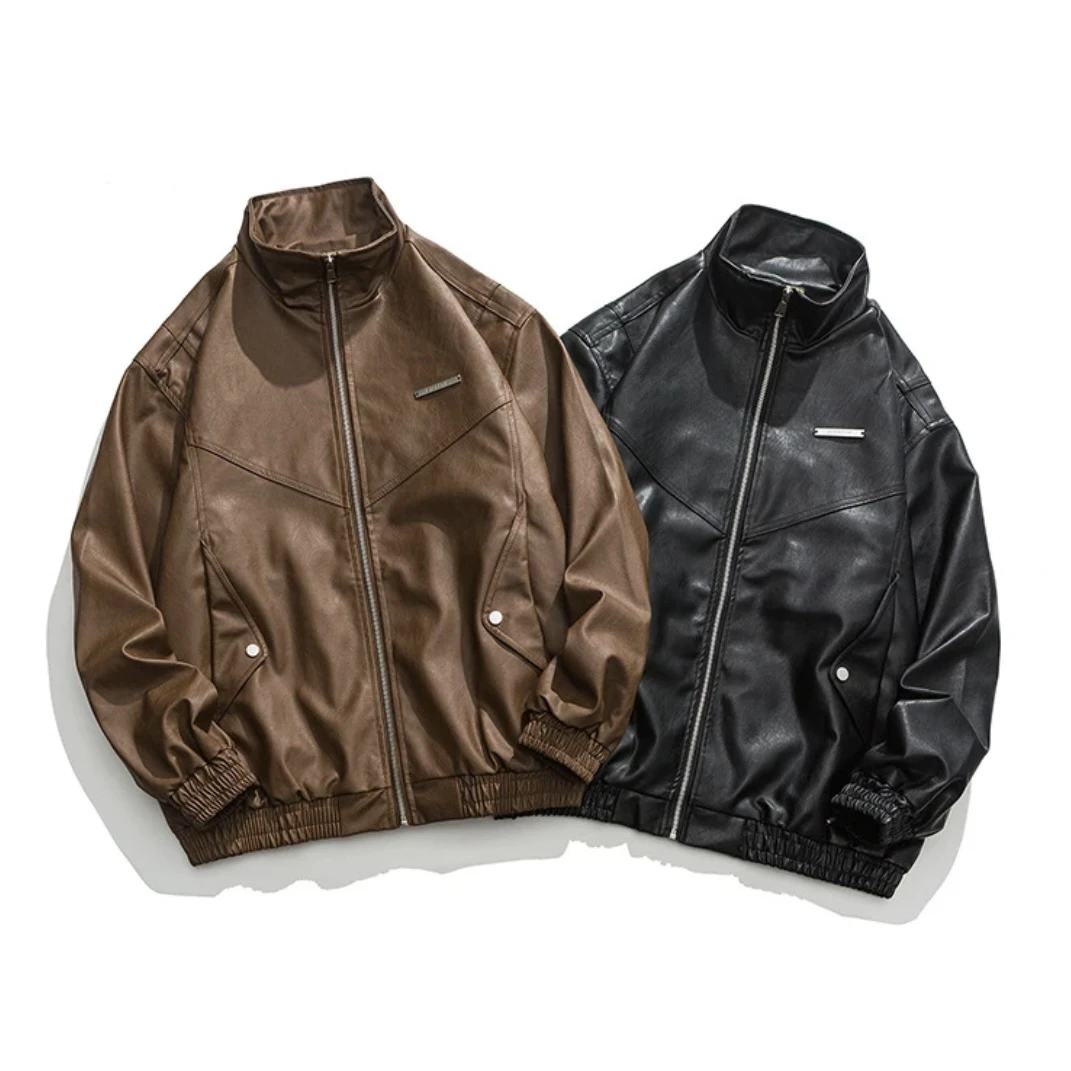 复古重工pu皮夹克 JK12