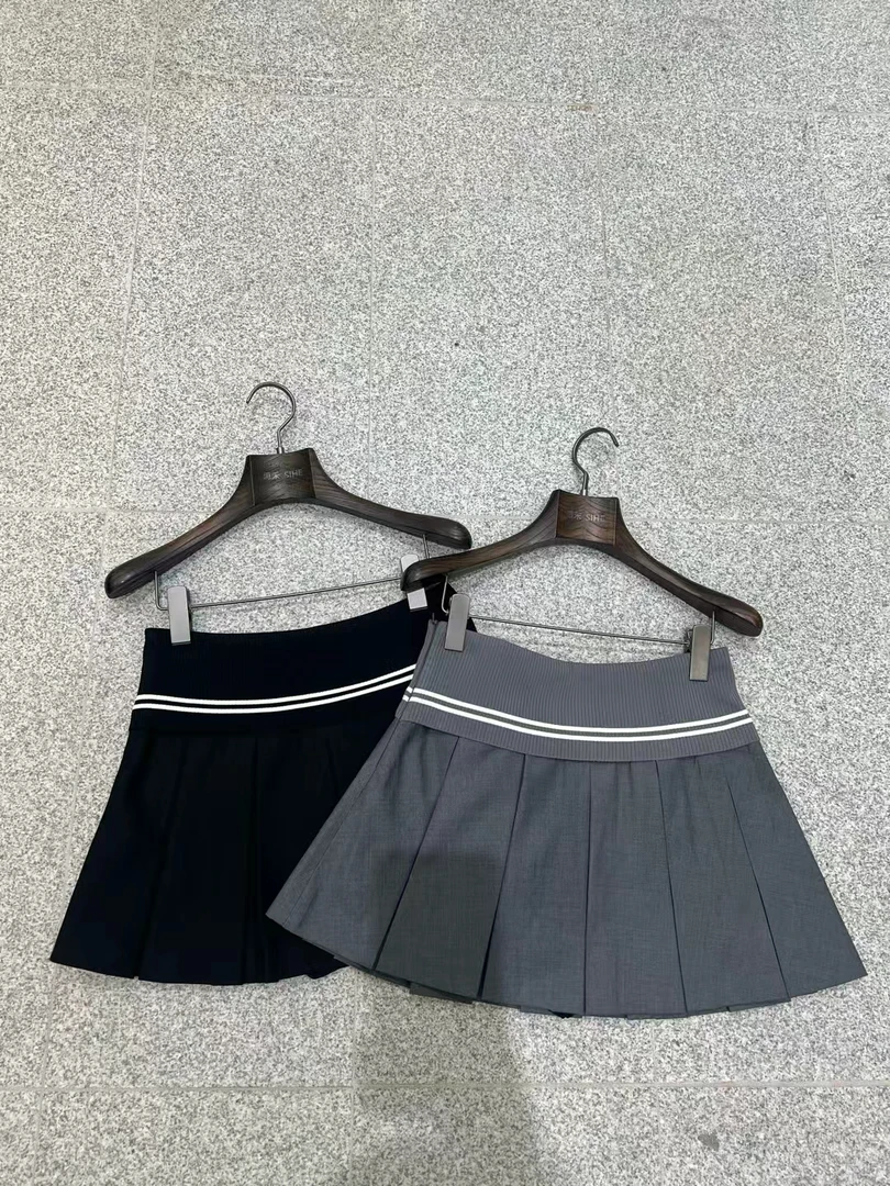 【南油张贝贝】25S新款小众设计高腰显瘦遮肉气质百搭百褶半裙18136