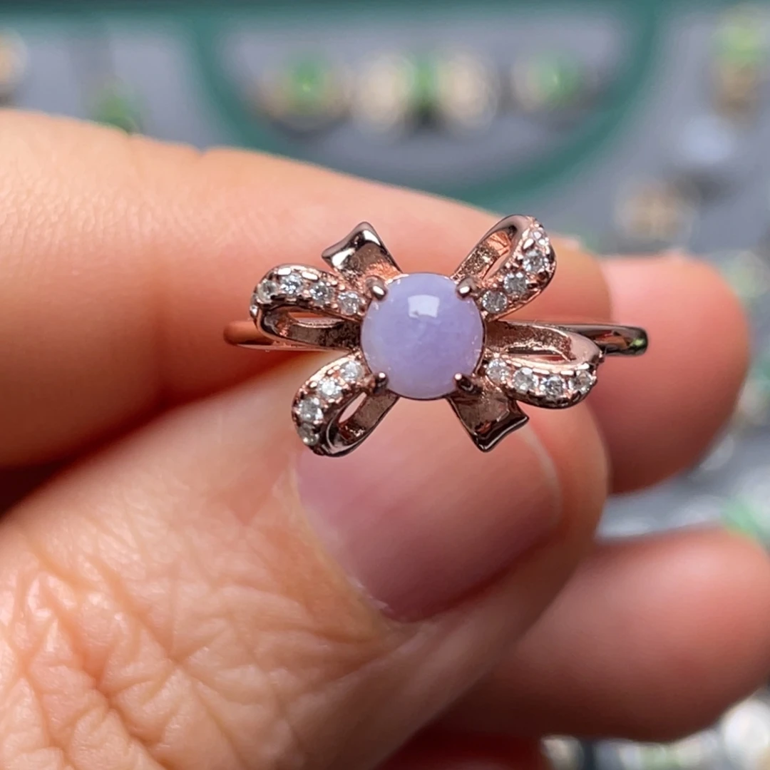 翡翠银S925镶嵌戒指纯天然缅甸翡翠A货