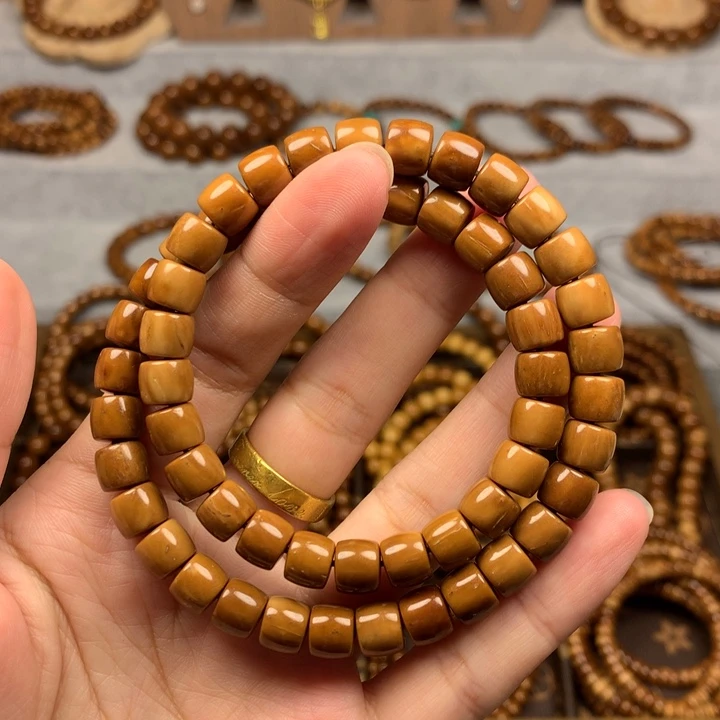 果皮天然库克精挑9*12算盘珠单圈手串