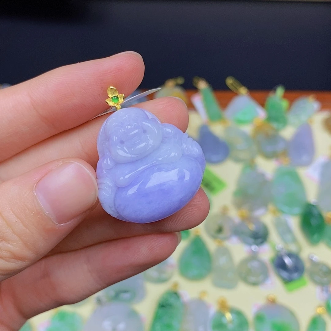 翡翠颈饰18K金镶嵌翡翠