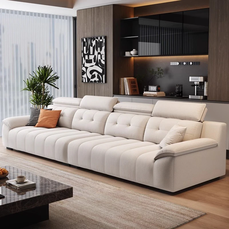 雪尼尔棉麻布艺沙发简约现代家用客厅猫爪绒布直排布沙发