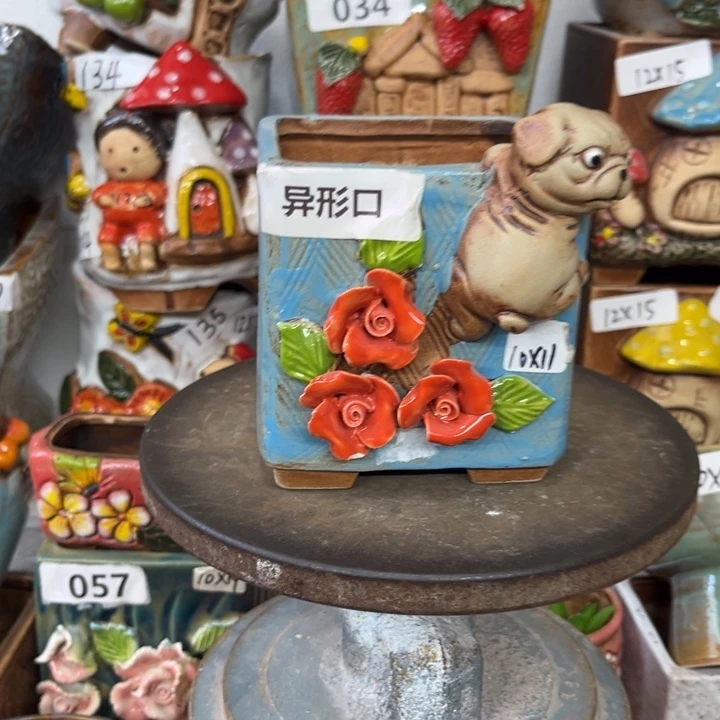 紫砂花盆粗陶材质多肉花盆