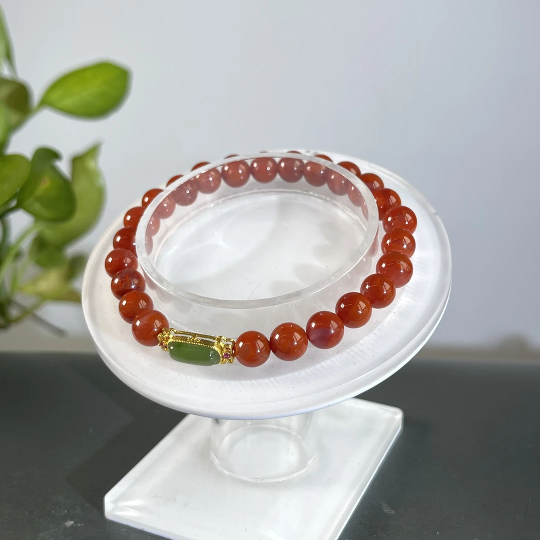 JXZC24-012 南红-手串（含s925银配饰）