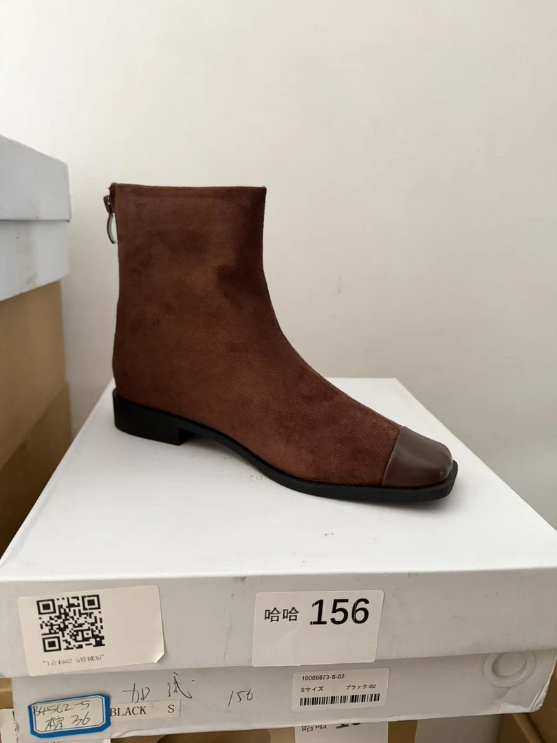 哈哈女鞋 韩风方根小踝靴国风2cm   4562-5