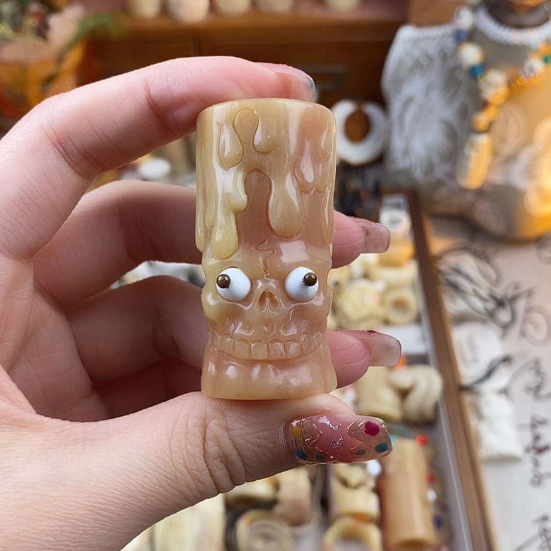 鹿骨把件?***?M18马骨雕刻的蜡烛骨笛