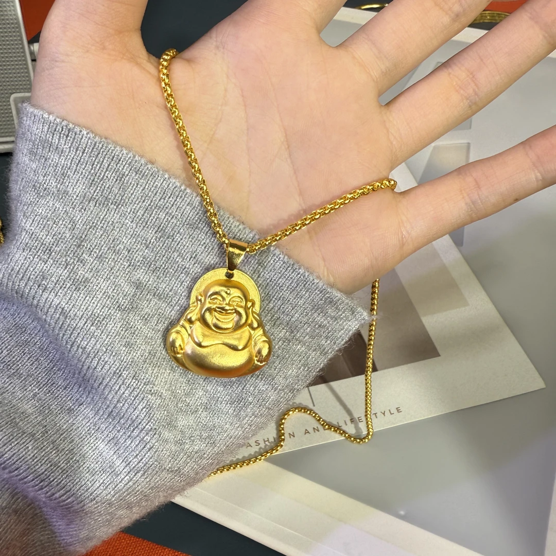 铜合金项链 弥勒佛大肚佛古法传承精美项链S040