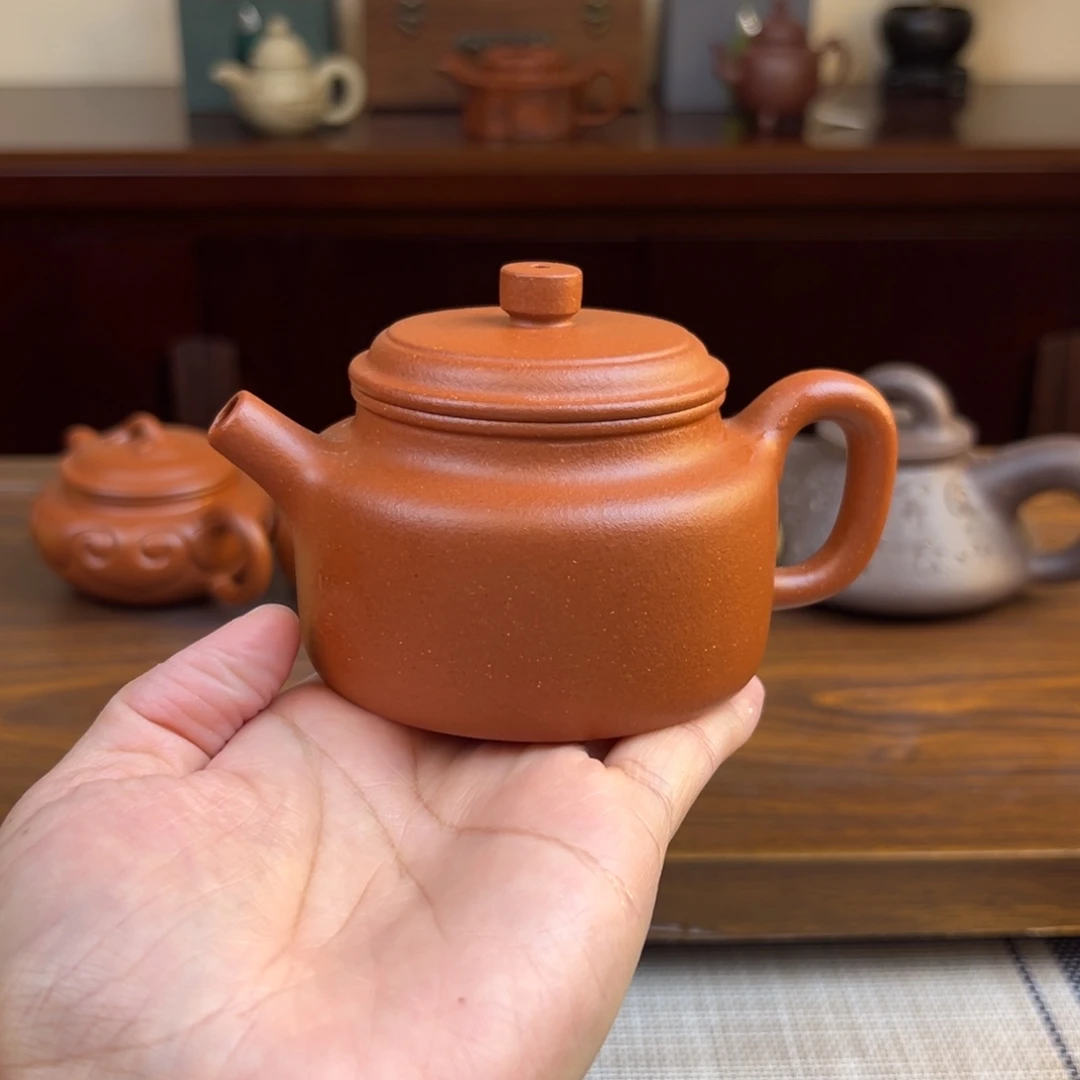 紫砂茶壶红降坡德钟全手160cc