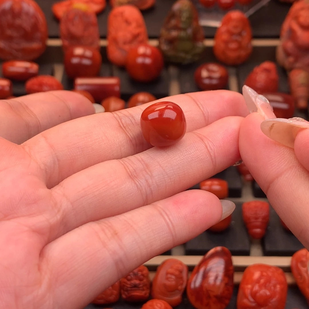 南红玛瑙未镶嵌瓦西原矿老型单珠12.6mm
