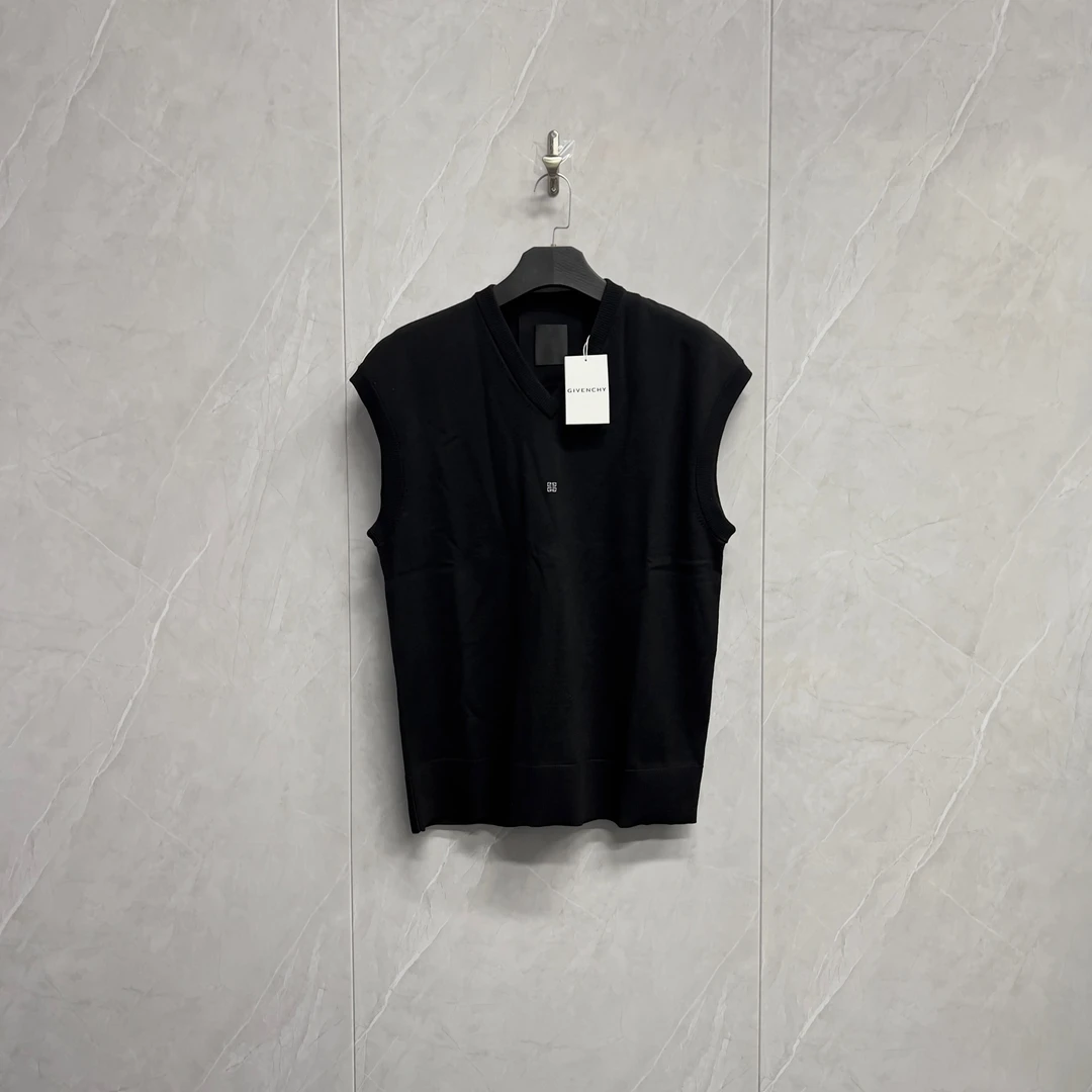 全新未使用 Givenchy/纪梵希 刺绣Logo针织羊毛背心马甲/W0582/L