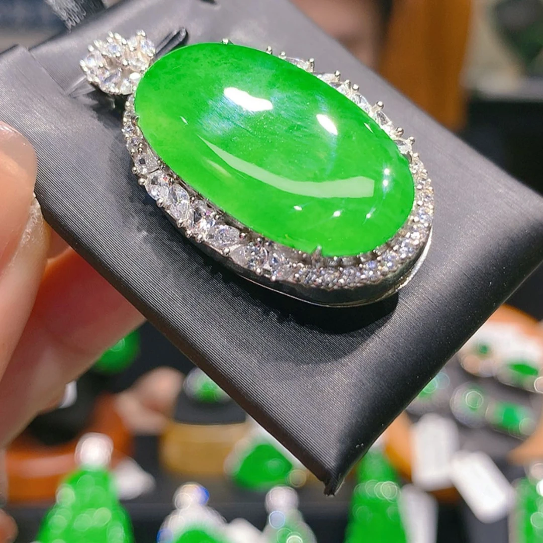 【闪购商品】翡翠银S925镶嵌颈饰4柒姐