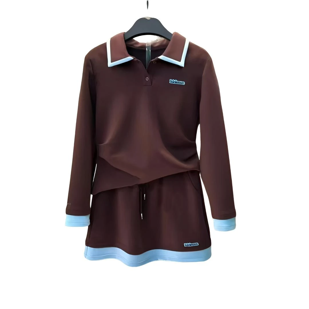 减龄款|<秋款系列>宽松版秋季长袖短裙休闲小翻领