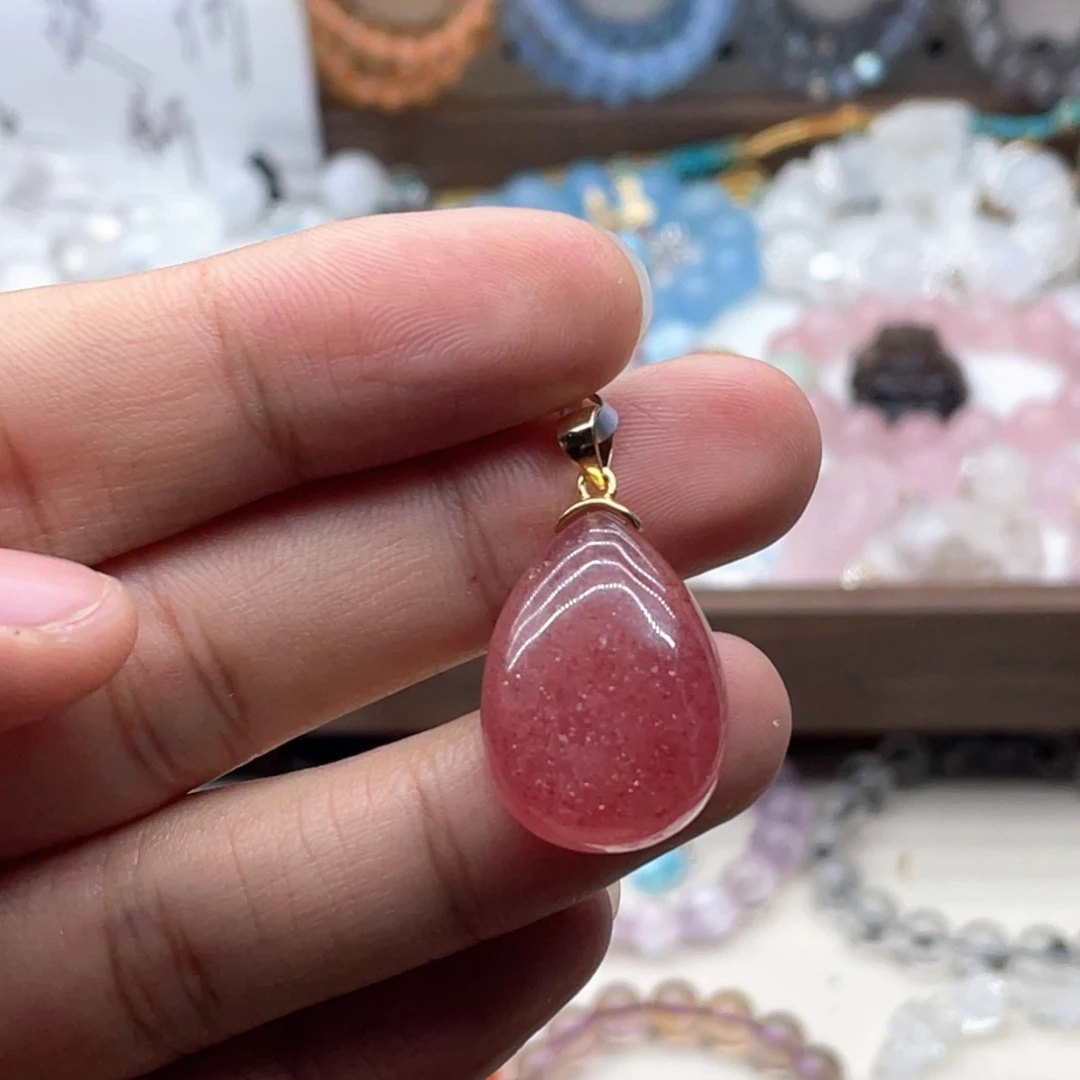 烟晶手链未镶嵌925全净体草莓晶