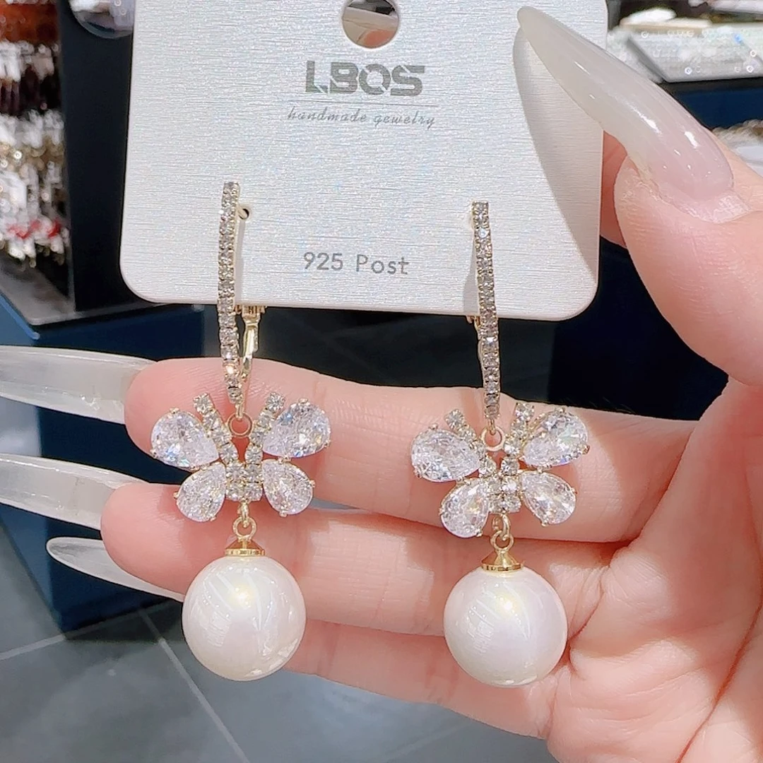 锆石铜合金925银耳环