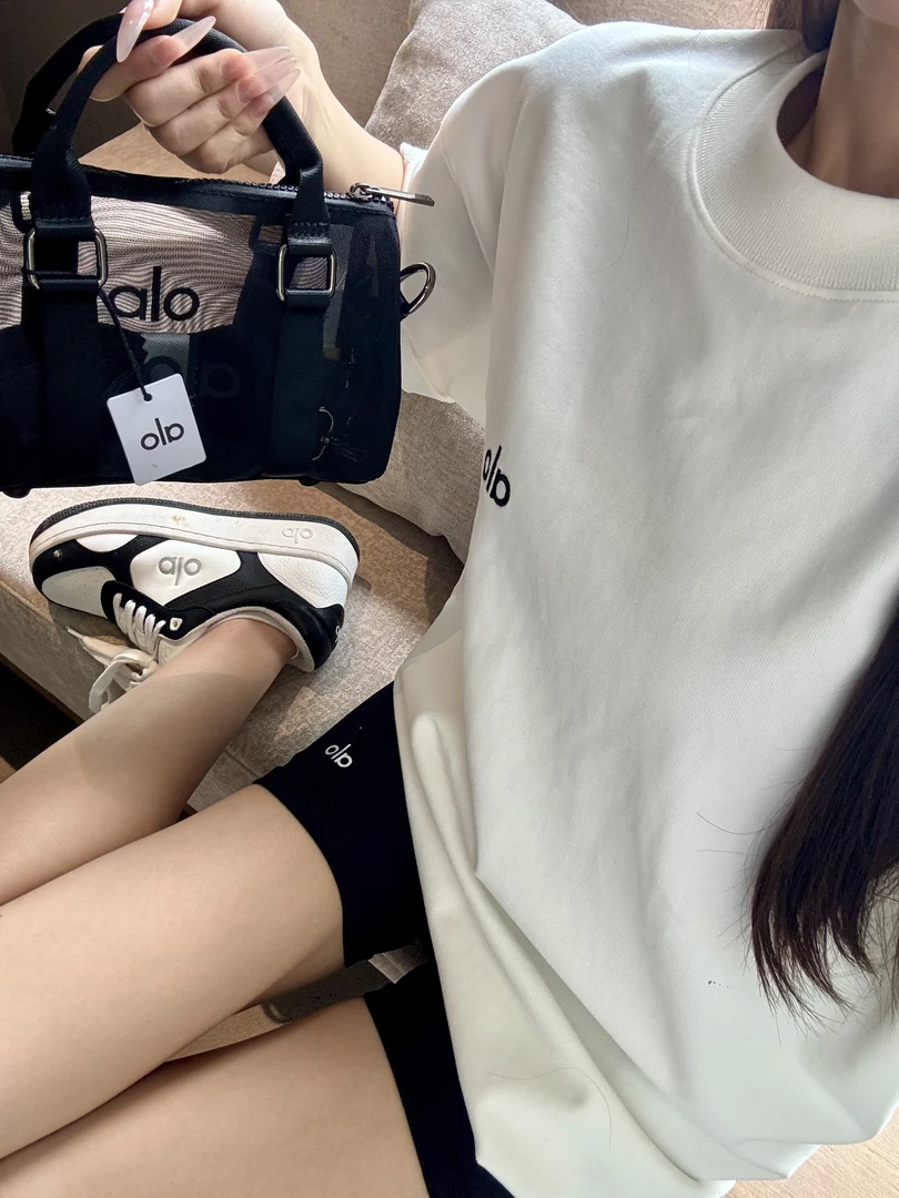 秋季纯色简约字母印花宽松显瘦男女同款慵懒做旧磨破短袖重磅T恤