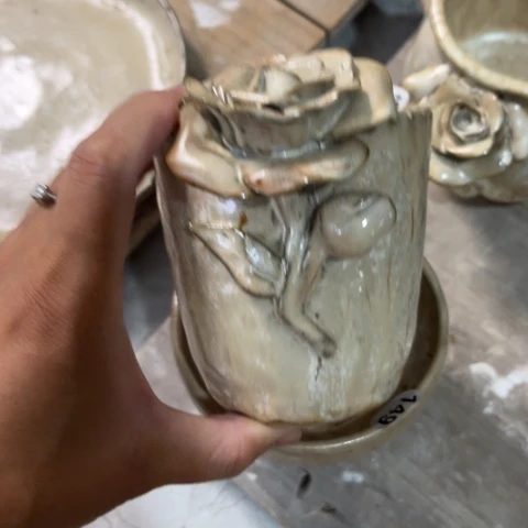 碗纯手捏咖啡餐具壶承