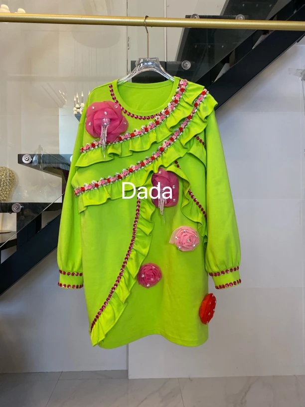 Dada设计款新款重工个性款休闲宽松大版套头长袖T恤C10837