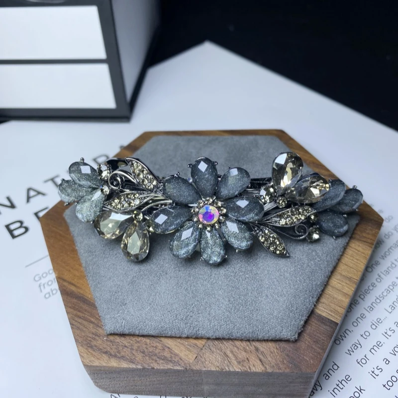 L543精致花朵大号8厘米弹簧夹