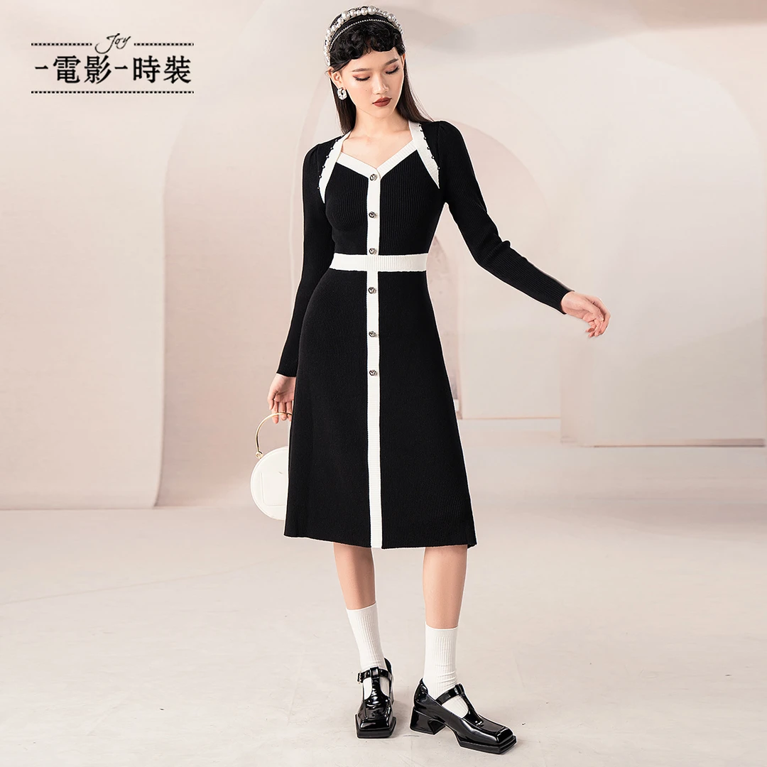 【九月专属】一电影一时装套头毛织连衣裙FEOL141567