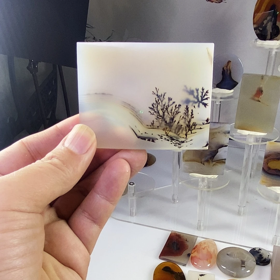 合成碳硅石非金属时尚图纹画面石饰品