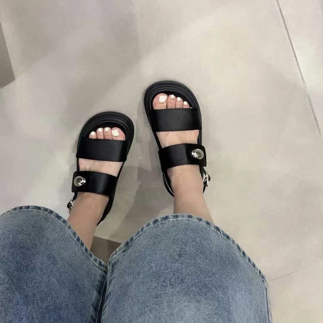 1698新款夏季厚底增高露趾凉鞋女款韩版配裙子沙滩罗马鞋女鞋