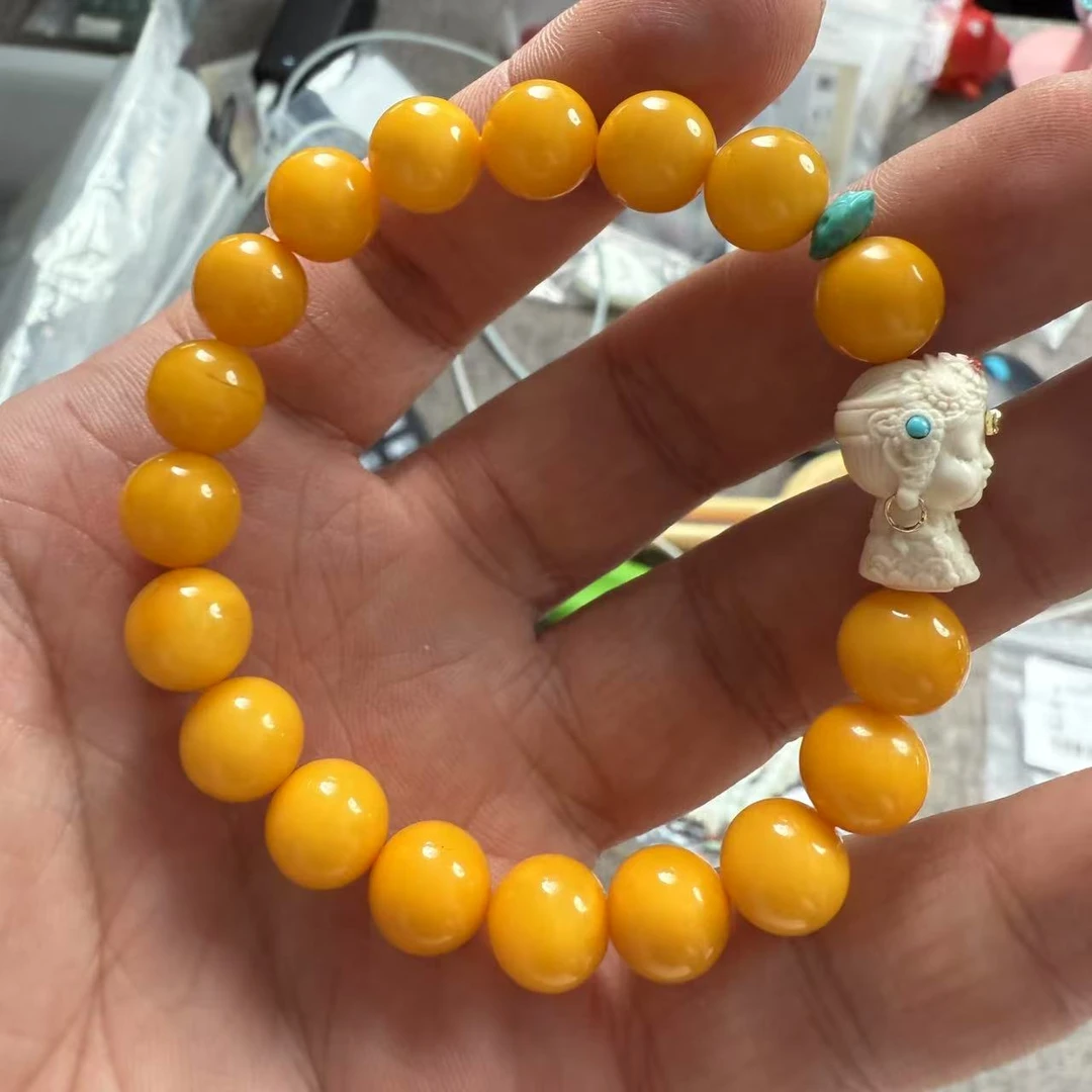 【竞拍】蜜蜡楼兰公主diy款单圈手串 XQW5-14