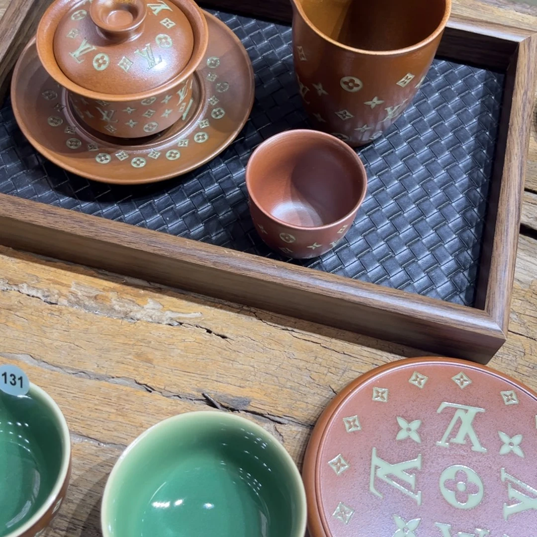 *****草木灰老花盖碗 壶承 杯子 公道杯