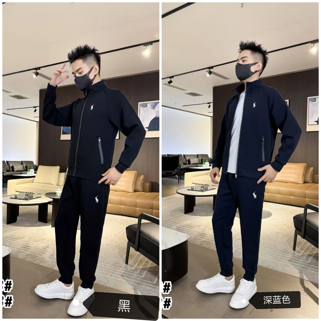套装立领常规款帅气常规上衣外套开衫男装百搭男士运动休闲