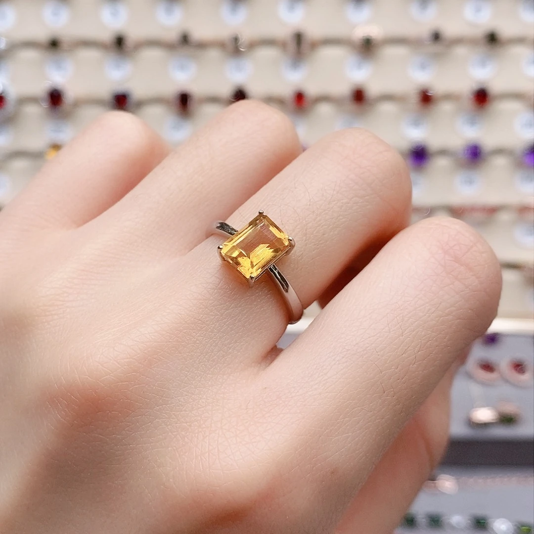 水晶戒指银S925镶嵌戒指