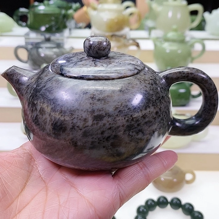 和田玉未镶嵌挂件茶杯230m l