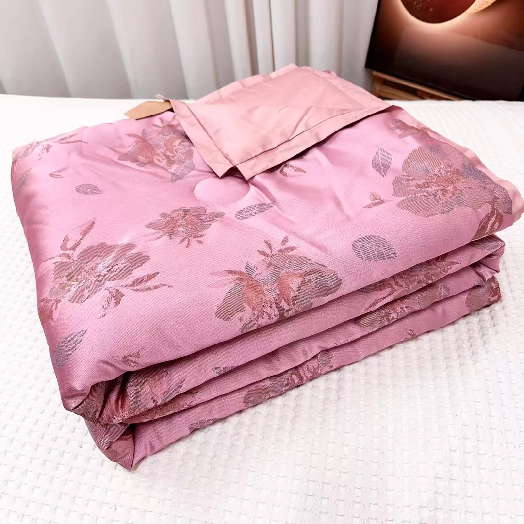 【1.5*2米】缕梦-粉紫色香云锦缎四季被（2.6斤左右）