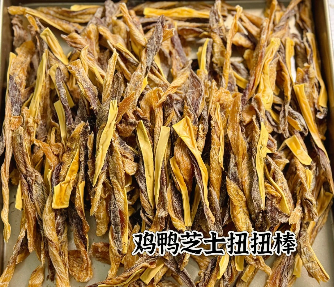 摩卡家宠物手工零食鸡鸭双拼芝士扭扭棒香香脆脆100g