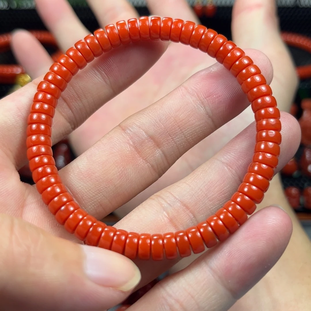 南红玛瑙直切腰片单圈未镶嵌