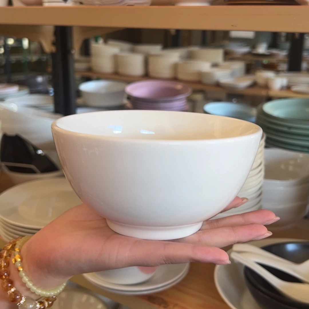 新骨瓷045瑕疵慎拍暖白 5.75寸高脚米饭碗