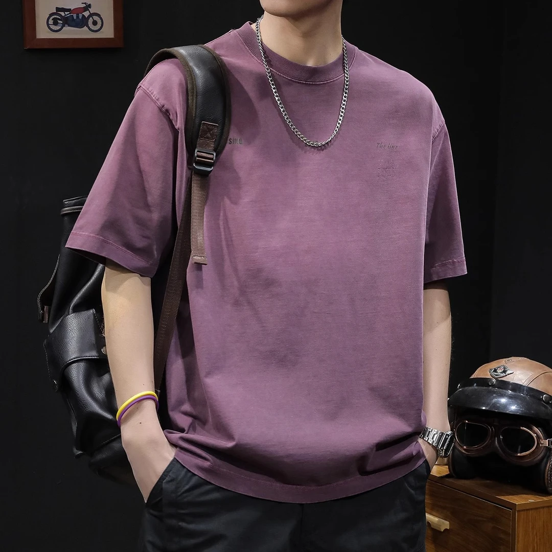 Cebrodz美式水洗短袖t恤男士纯棉半袖大码夏季重磅潮牌男装体恤