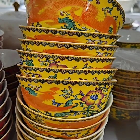 瓷片珐琅彩4.5寸6个米饭碗666666