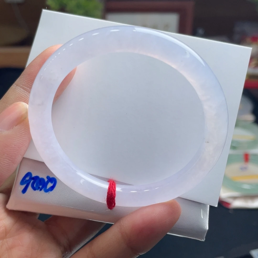 翡翠未镶嵌手镯51.9圆条冰粉月光