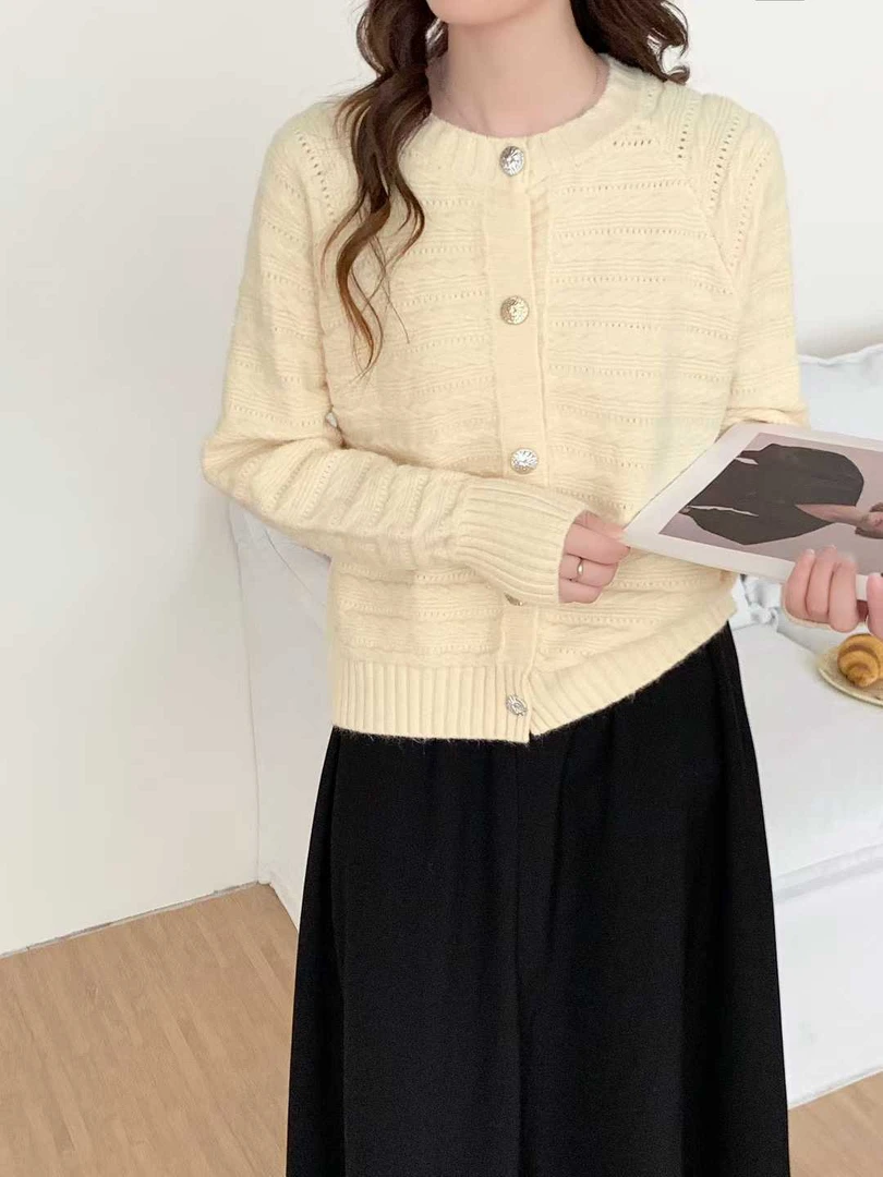 韩系甜美小香风新款秋季针织衫开衫休闲女毛衣上衣百搭时尚高级感