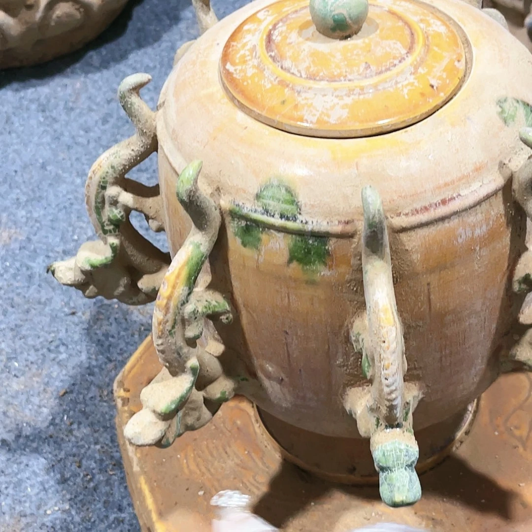 瓦当摆件摆件茶桌茶台陶瓷2自****馆