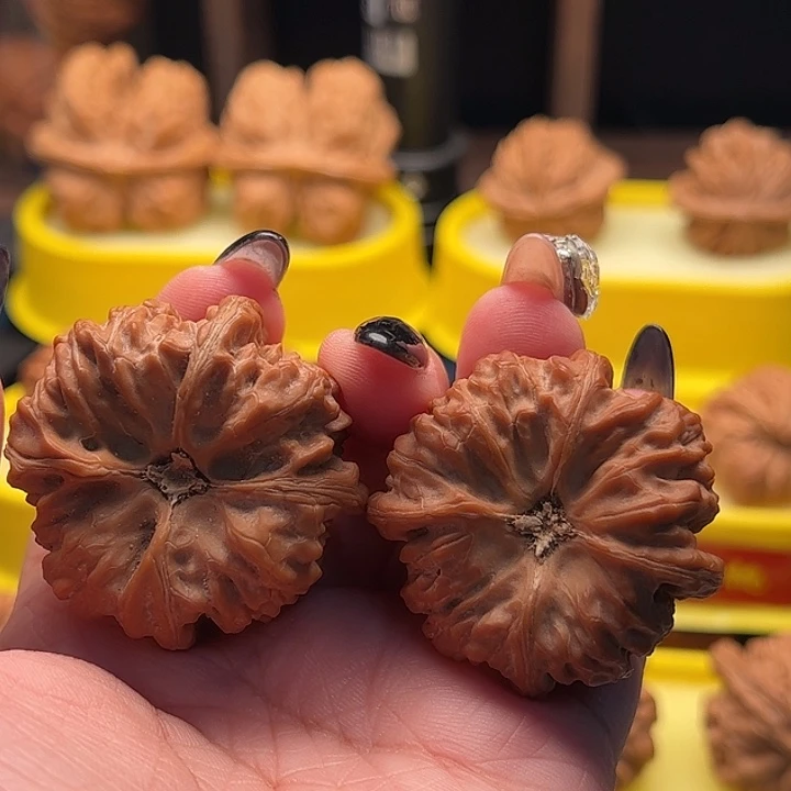 文玩核桃吊坠平谷凹底四棱 40尺 全品