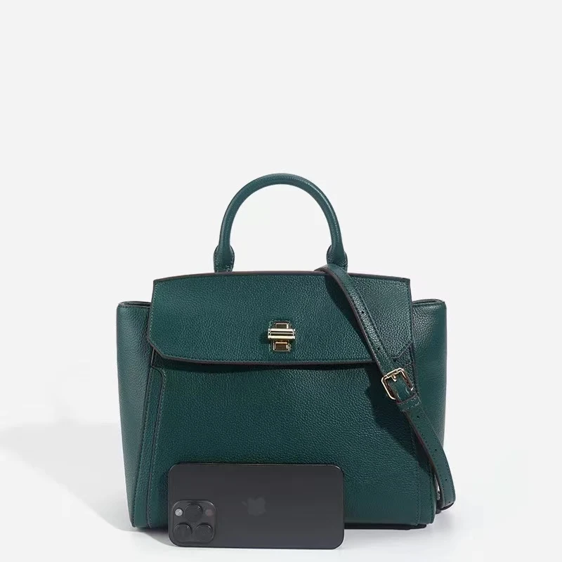 {丹丹的礼物}2024-25新款秋冬绿色复古牛皮大包款号LT6002