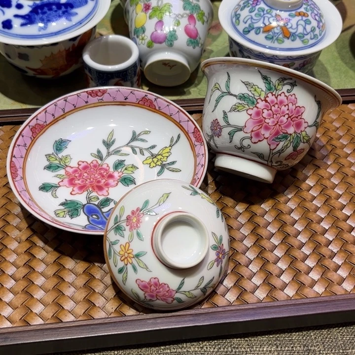 纯手绘精品盖碗杯